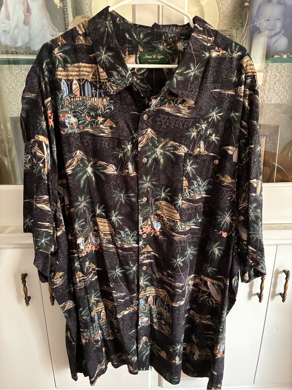 NWT David Taylor Island Print Tropical Button-Down Shirt 4X